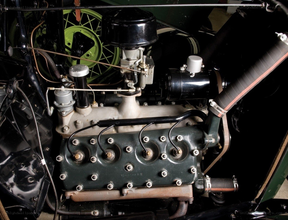 Classic car engine close-up