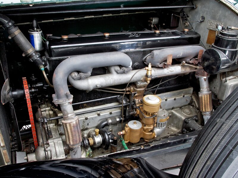 Classic car engine compartment