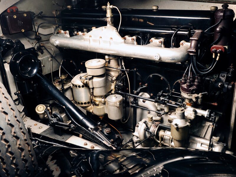 Classic car engine compartment