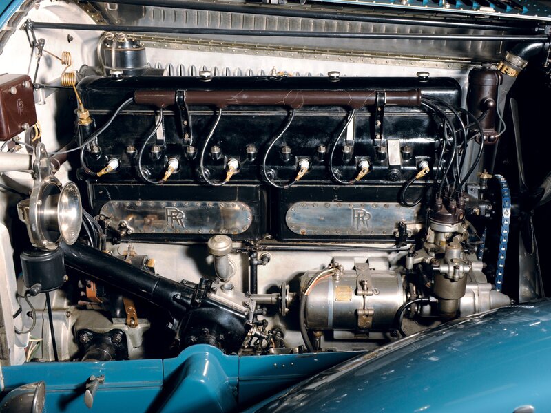 Classic car engine compartment