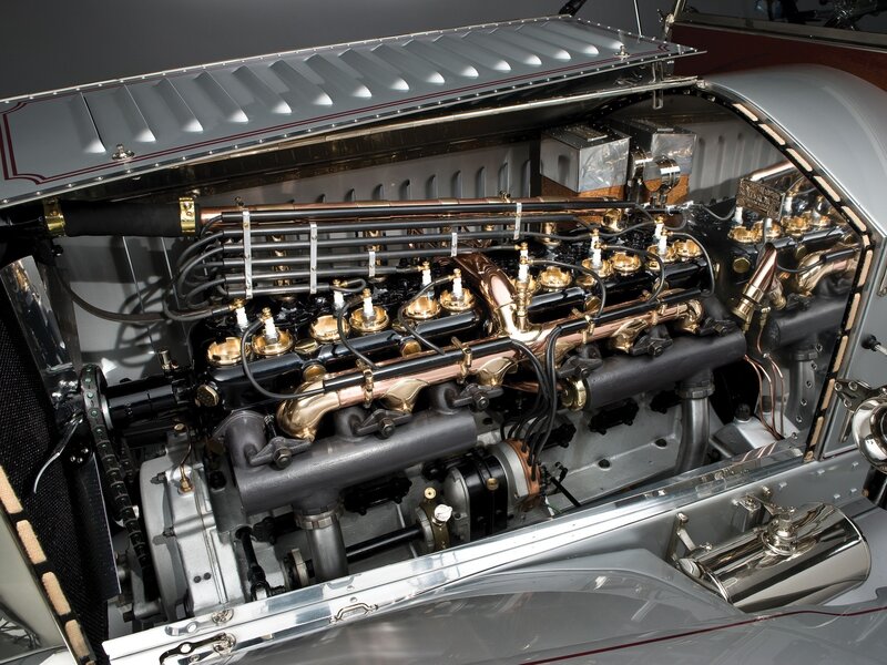 Classic Car Engine — Silver, Mechanical, Photograph, Copper Pipes