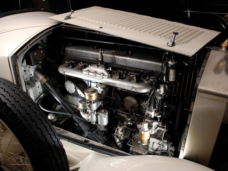 Classic Car Engine — White