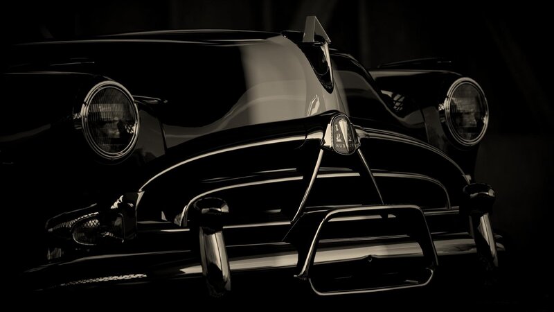 Classic car front view