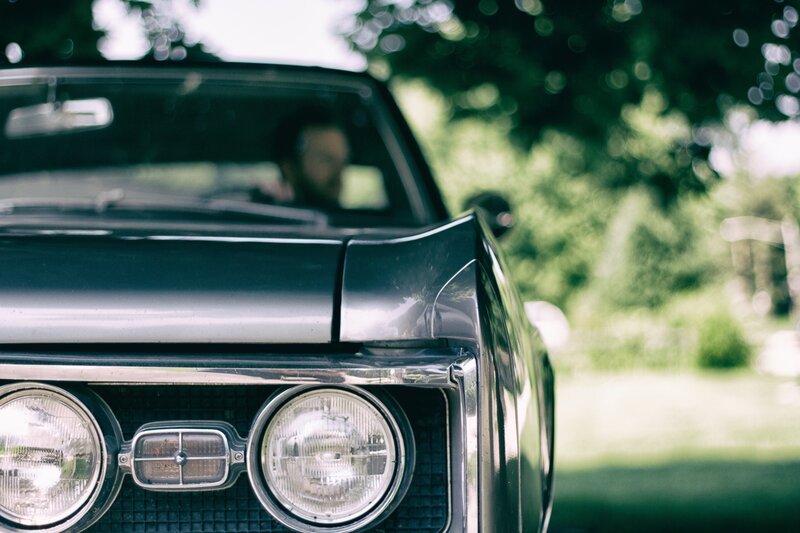 Classic Car Front View — Green