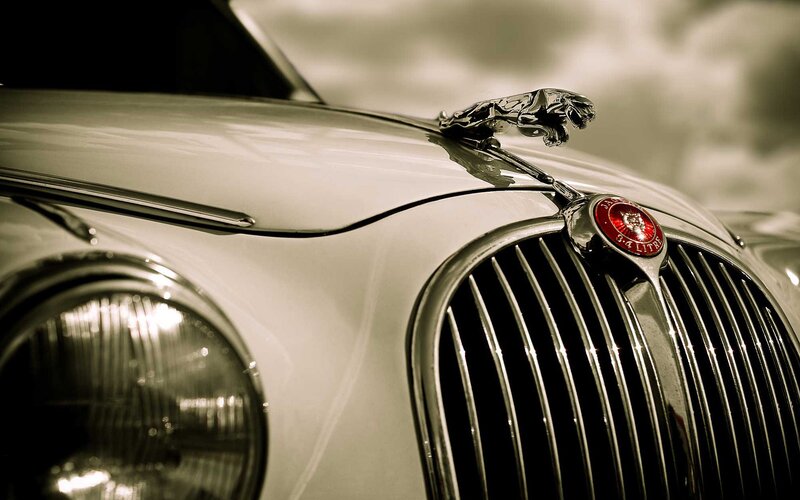 Classic Car Hood Ornament — Sepia