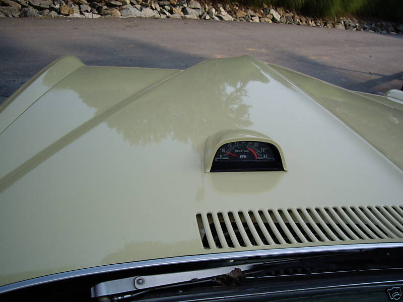 classic car hood with gauge