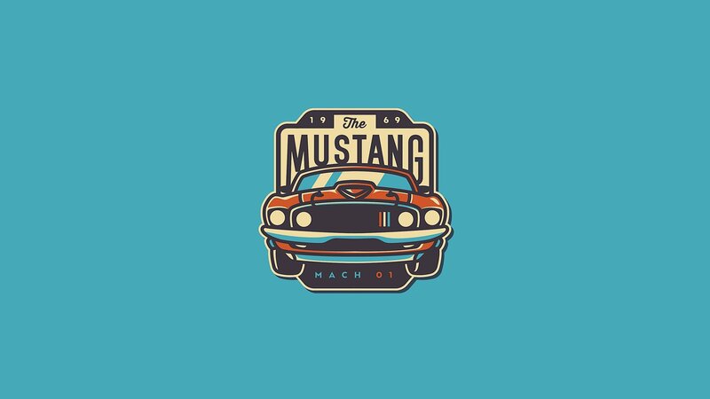 Classic Car Illustration — Blue