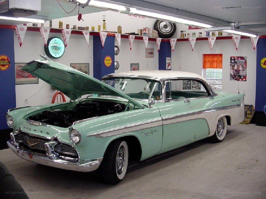 Classic car in a garage