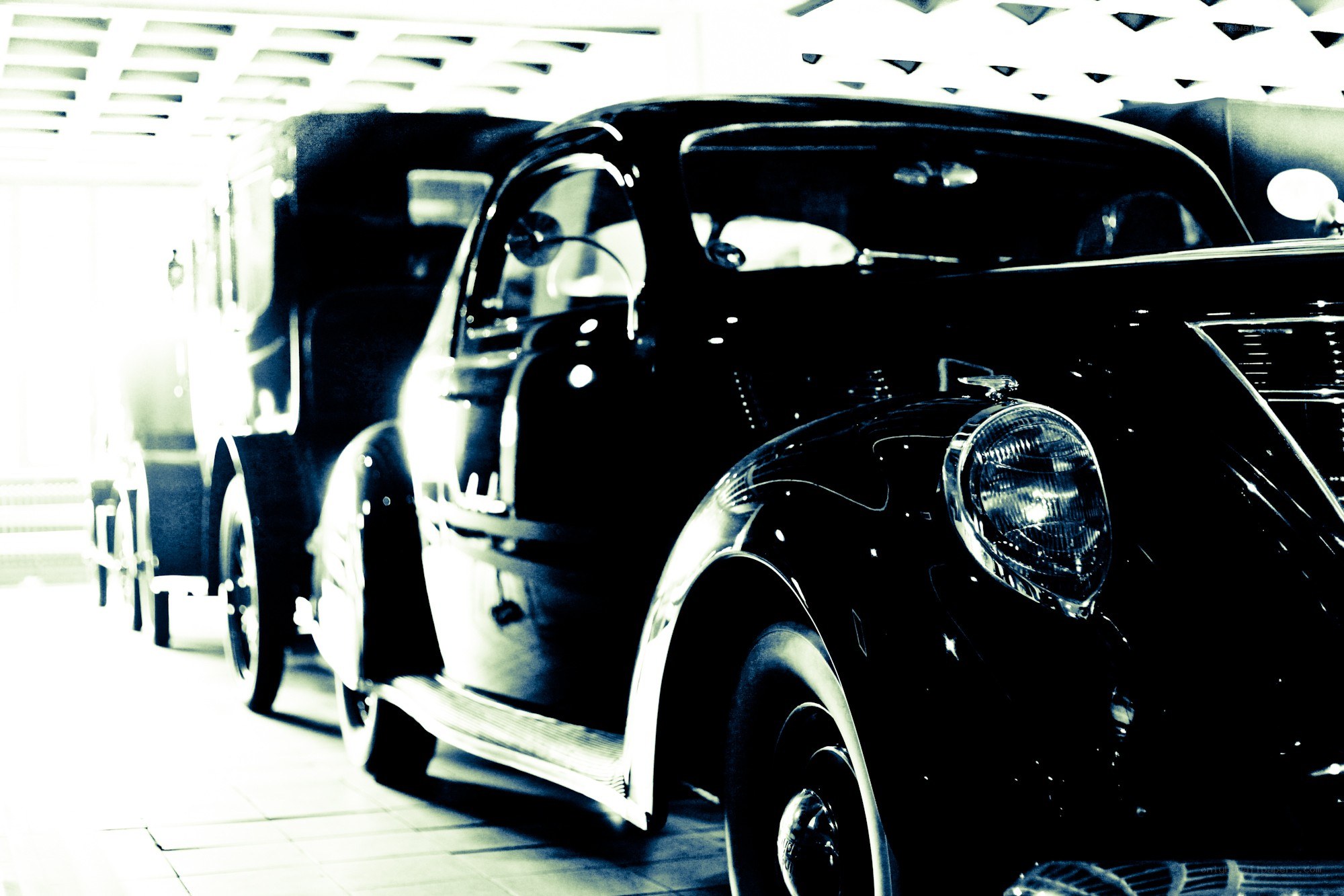 Classic car in a garage