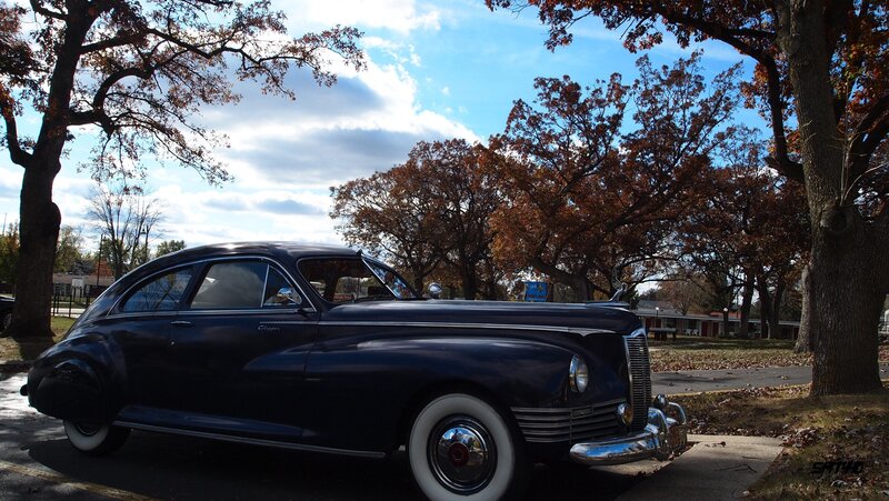 Classic car in autumn park