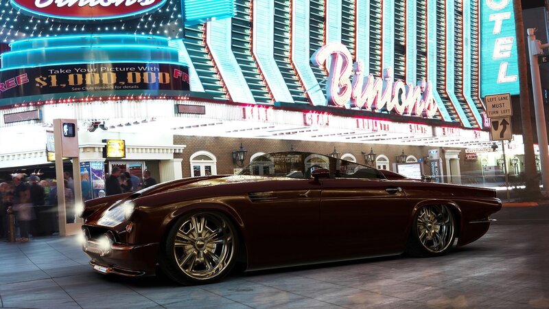 Classic car in front of Binion's