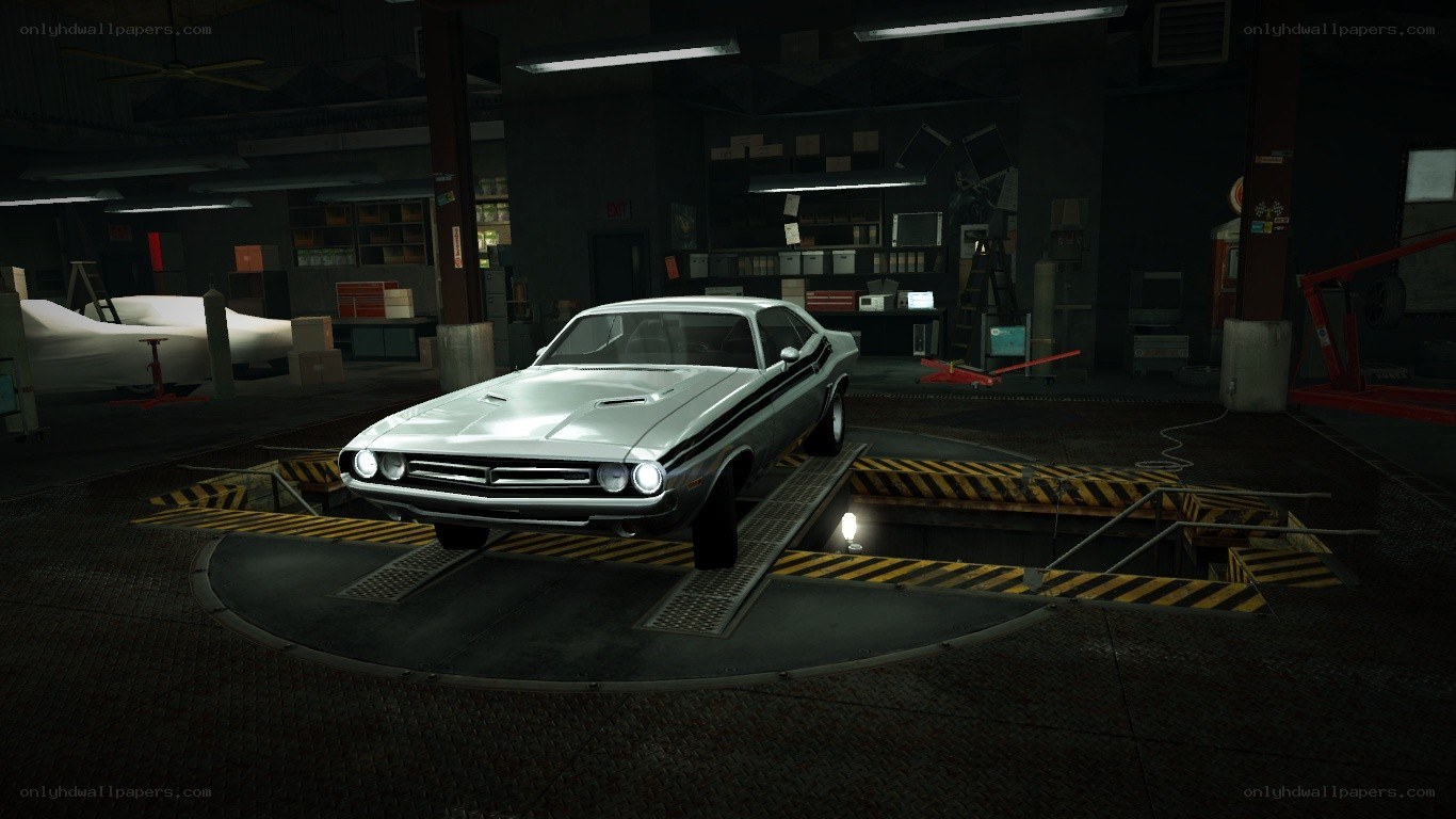 classic car in garage