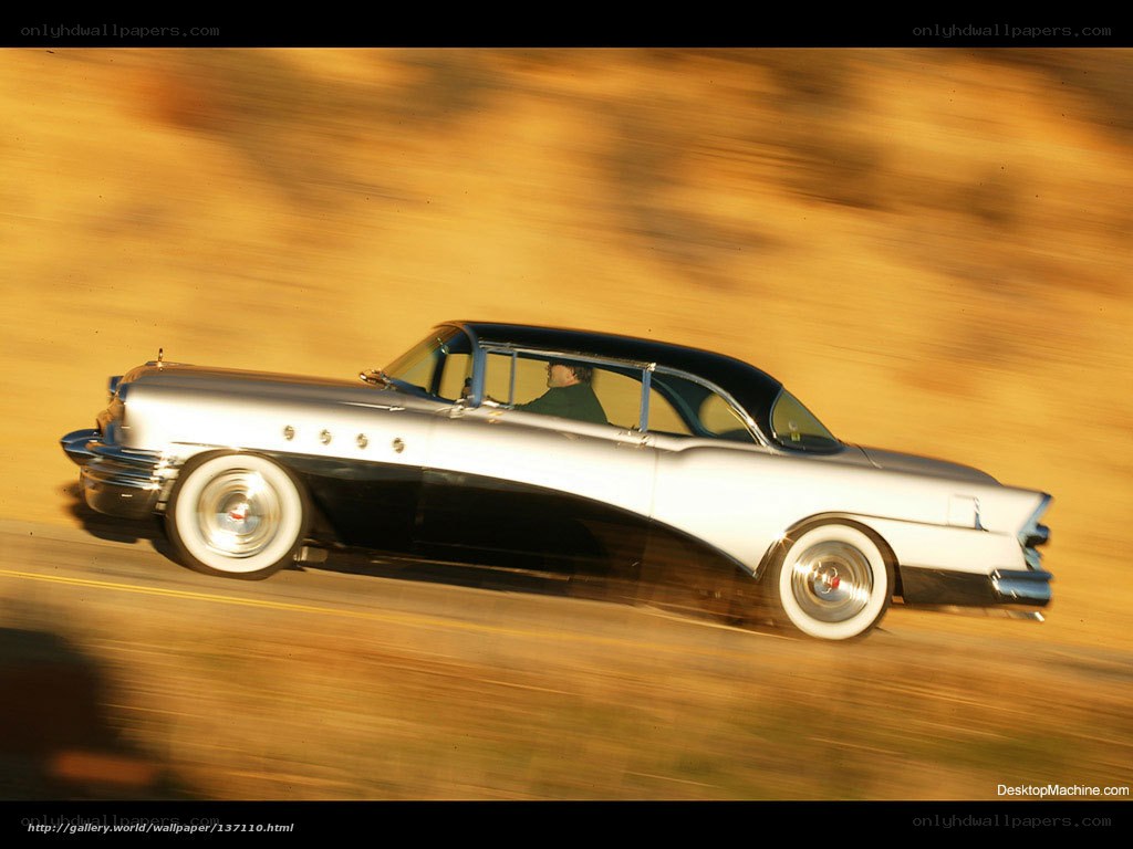 Classic car in motion