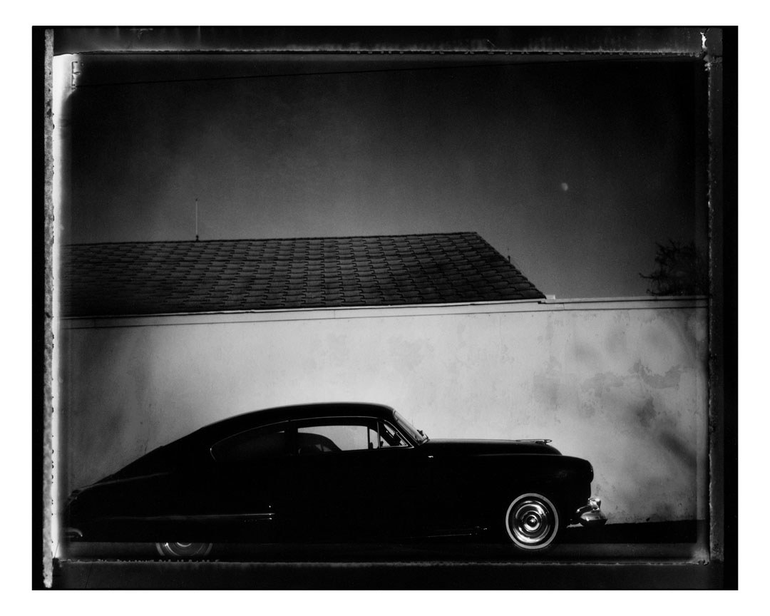 Classic car in silhouette