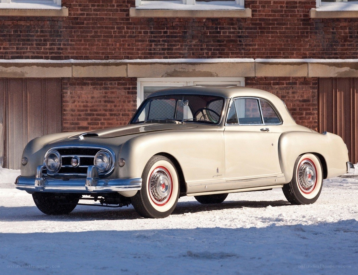 Classic car in snow