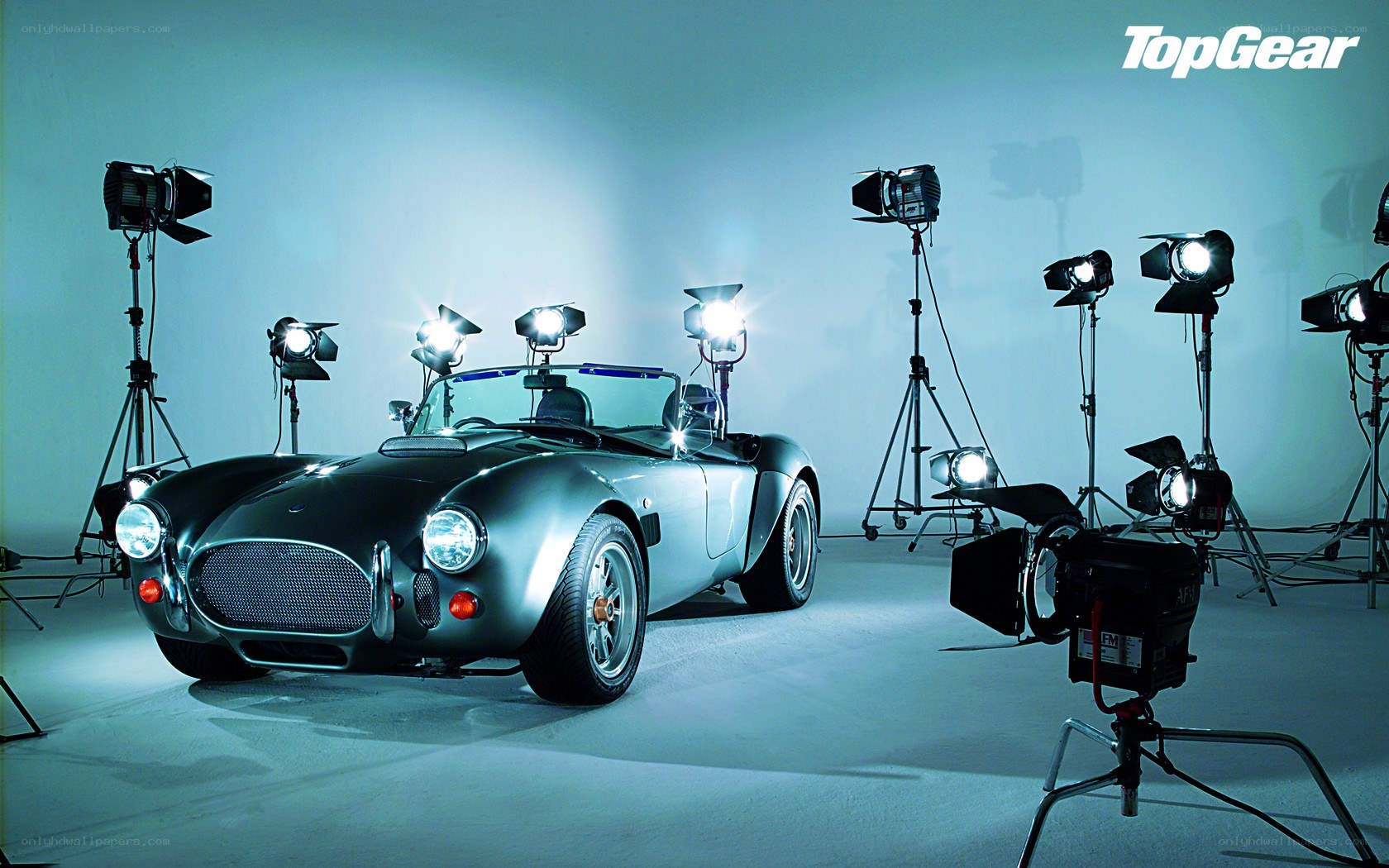 Classic car in studio lighting