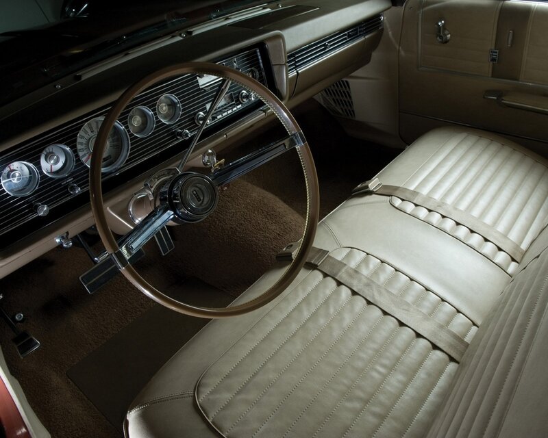 Classic Car Interior — Beige, Retro, Photograph, Steering Wheel