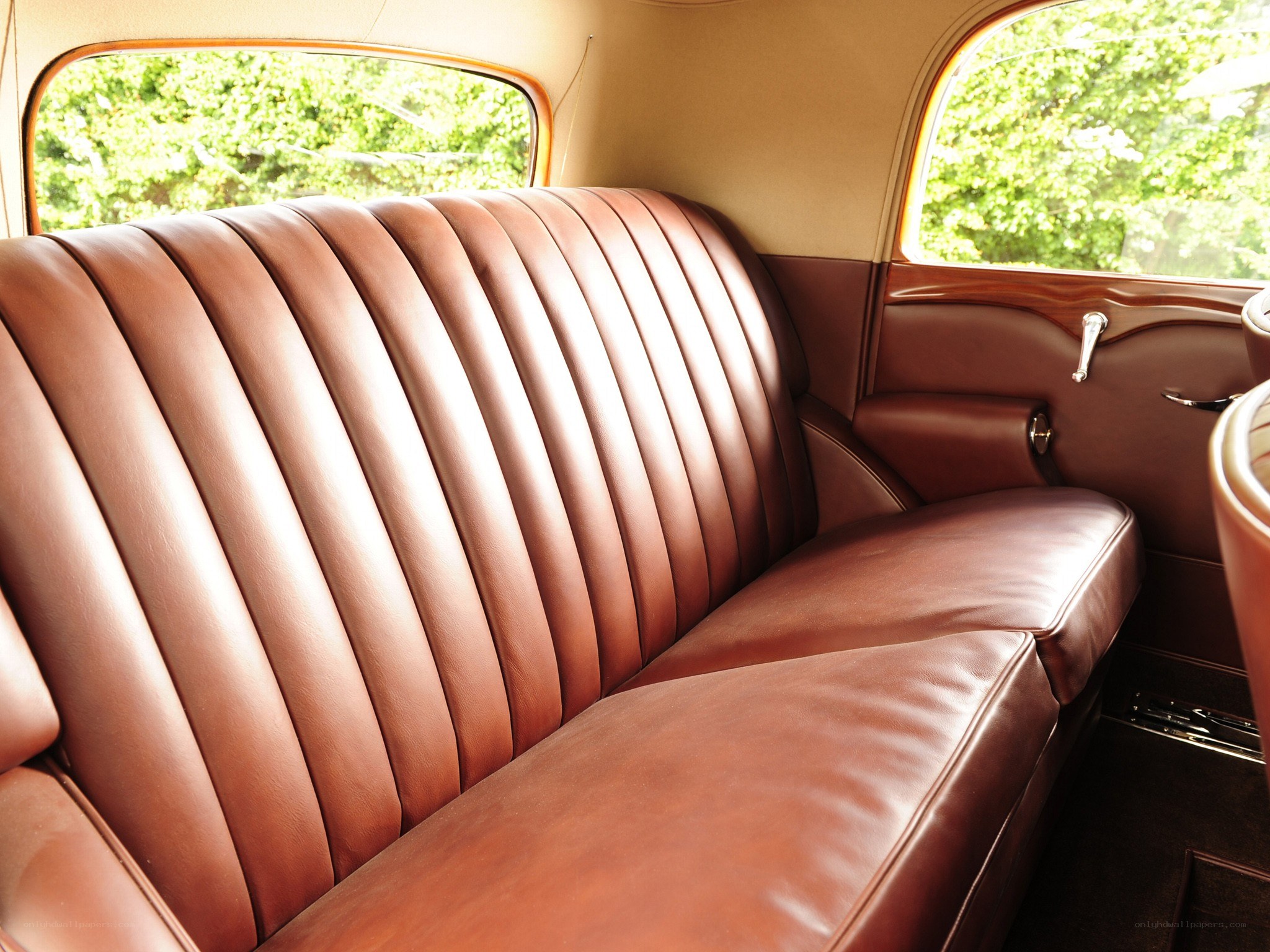 Classic car interior bench seat