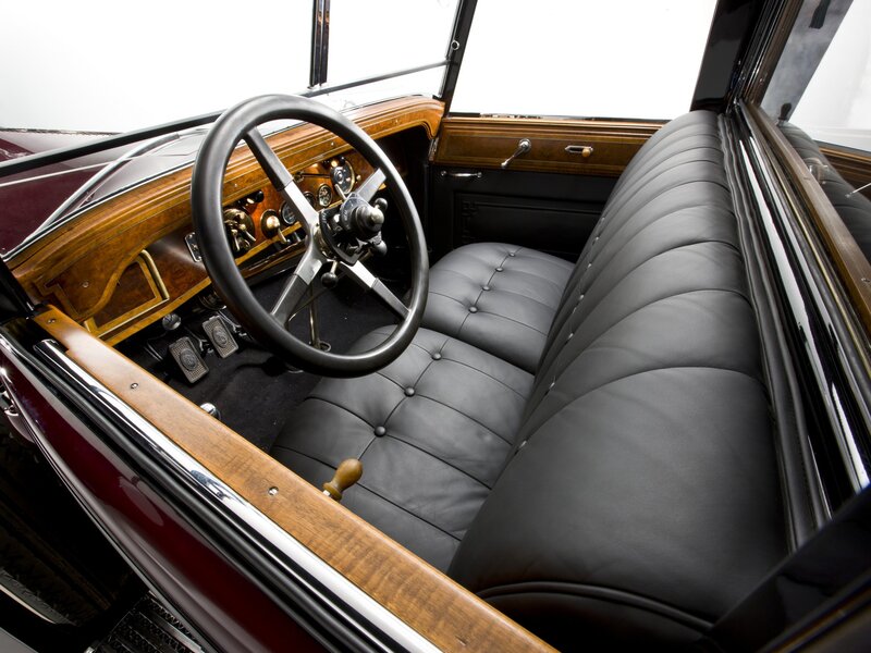 Classic Car Interior — Black, Luxurious, Photograph, Steering Wheel