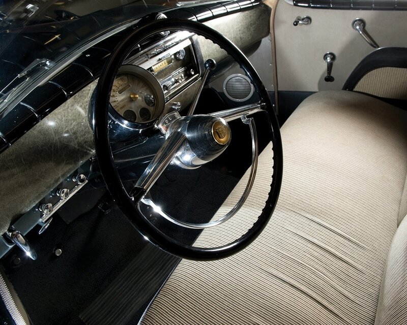 Classic Car Interior — Black, Neutral, Photograph, Steering Wheel