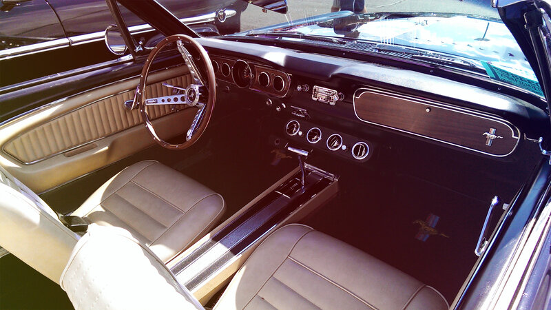 Classic Car Interior — Black, Retro, Afternoon