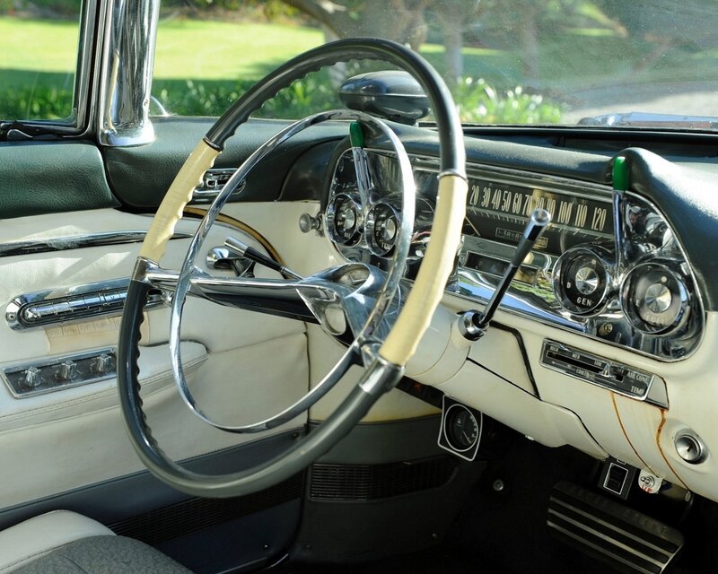 Classic Car Interior — Black, Serene, Afternoon