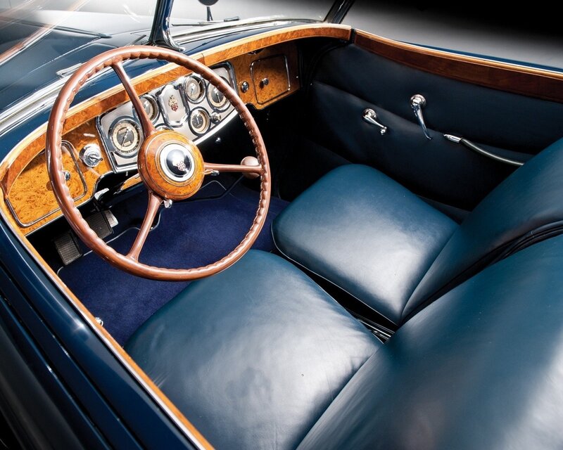 Classic Car Interior — Blue, Luxurious