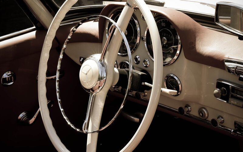Classic Car Interior — Brown, Dramatic