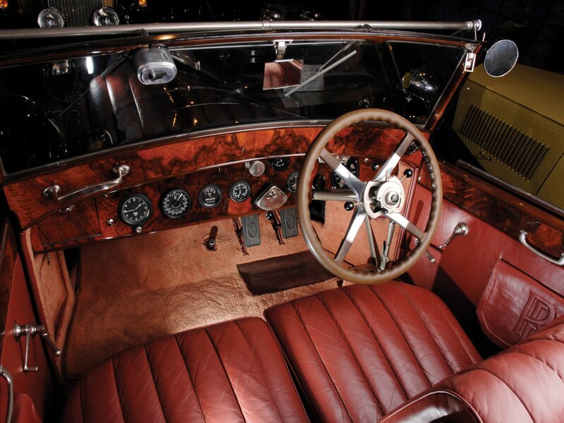 Classic Car Interior — Brown, Luxurious, Photograph