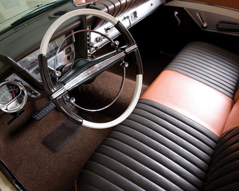 Classic Car Interior — Brown, Retro, Photograph, Steering Wheel, Dashboard, Car Seat, Black