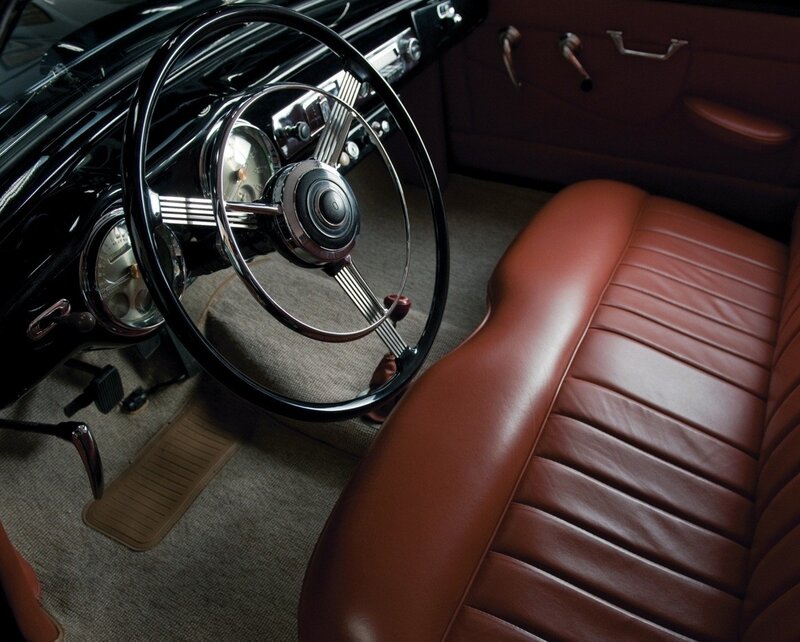 Classic Car Interior — Brown, Retro, Photograph, Steering Wheel, Dashboard, Leather Seat, Black