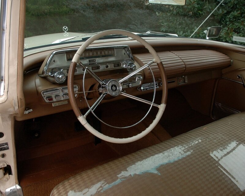 Classic Car Interior — Brown, Retro, Photograph, Steering Wheel, Dashboard, Radio
