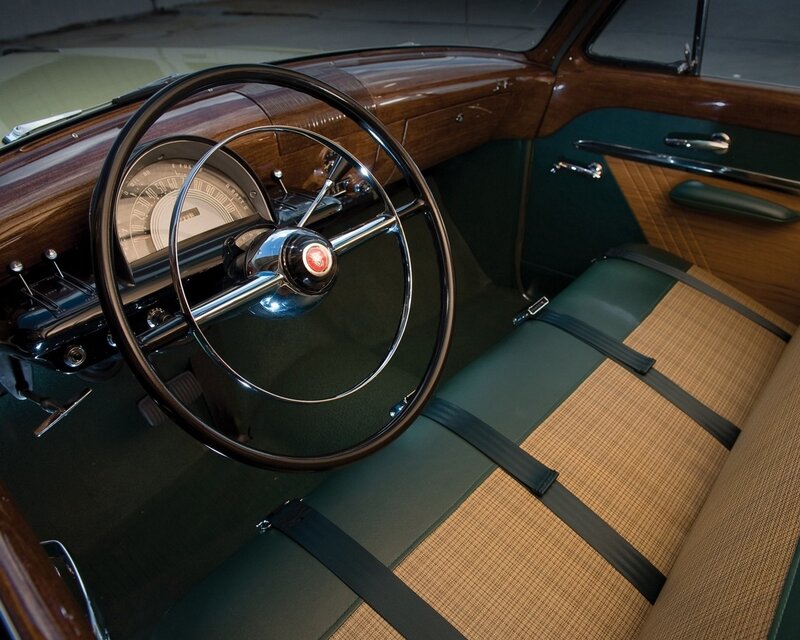 Classic Car Interior — Brown, Retro, Photograph, Steering Wheel, Dashboard, Seats