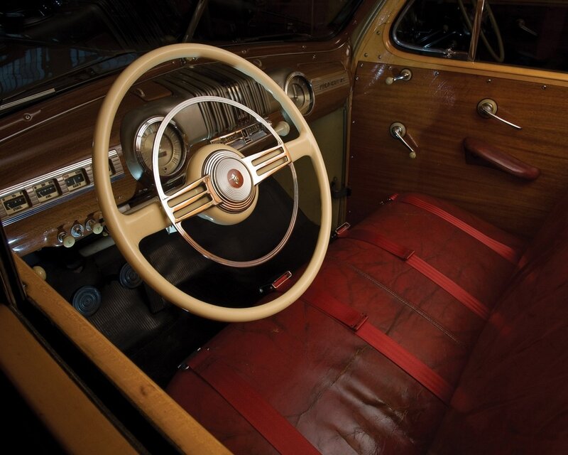Classic Car Interior — Brown, Retro, Photograph, Steering Wheel, Dashboard