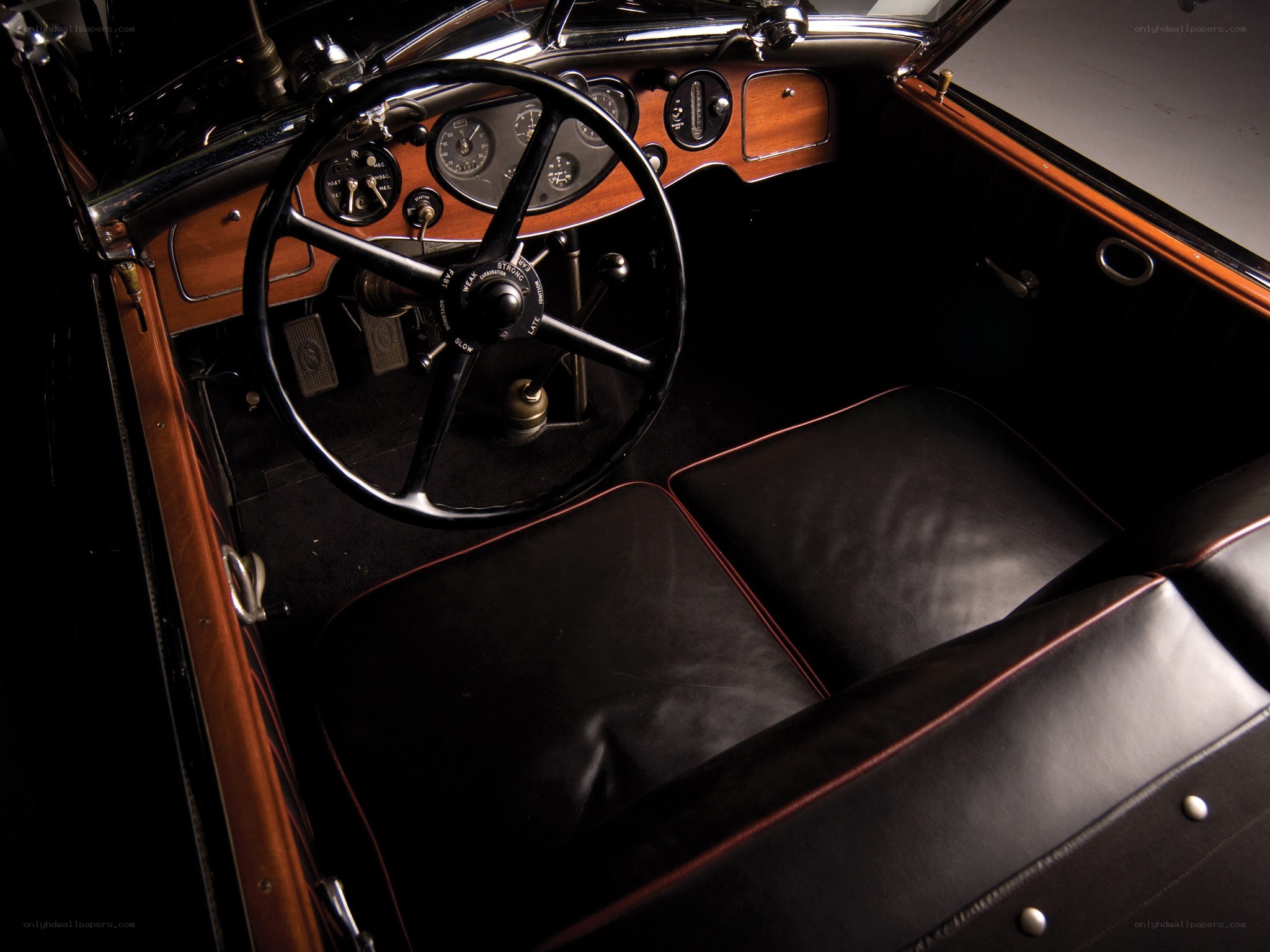 Classic car interior dashboard