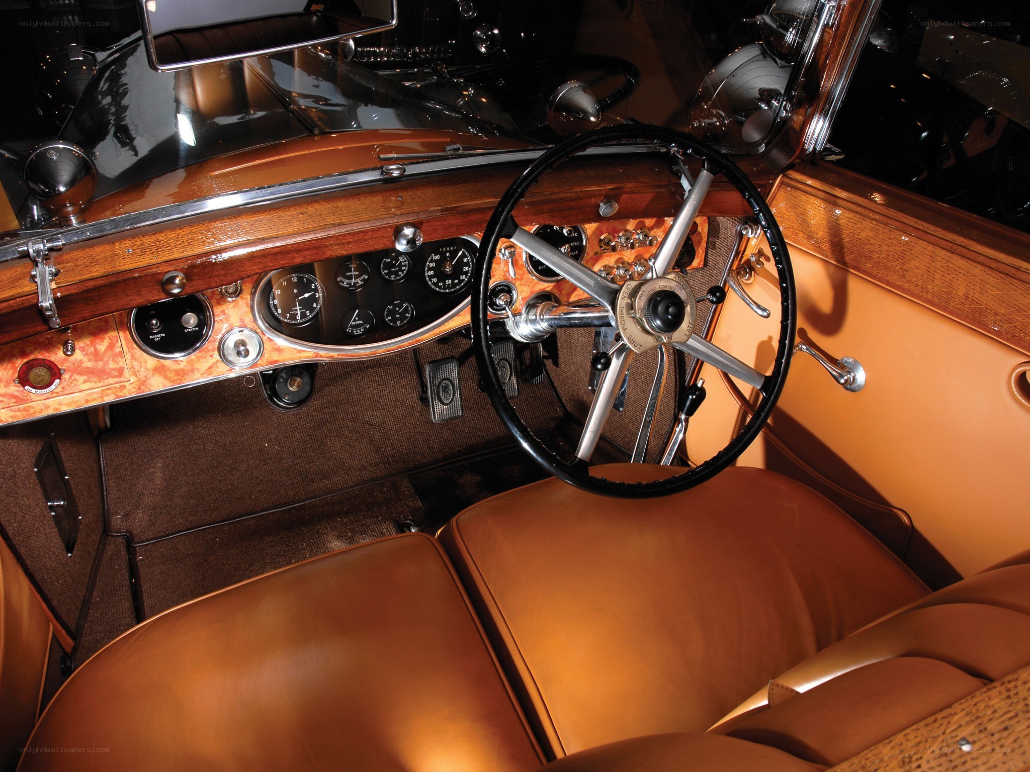 Classic car interior dashboard