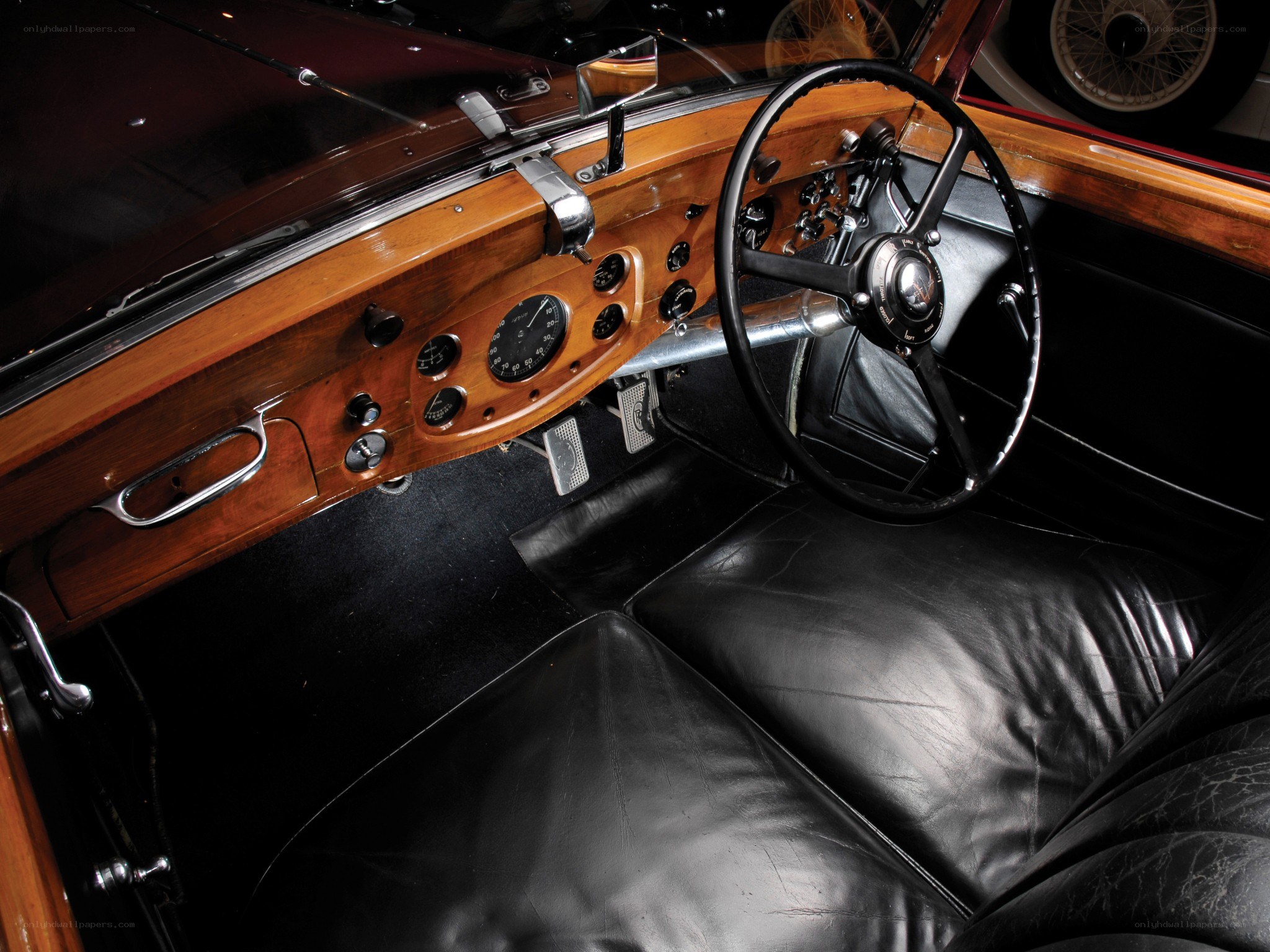 Classic car interior dashboard