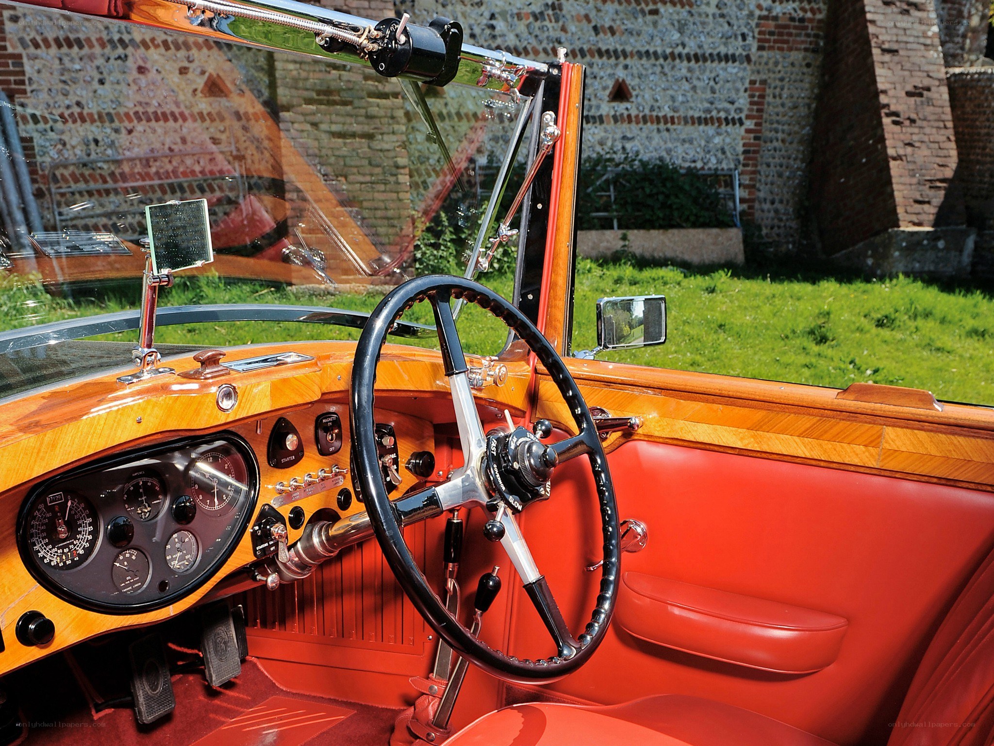 Classic car interior dashboard