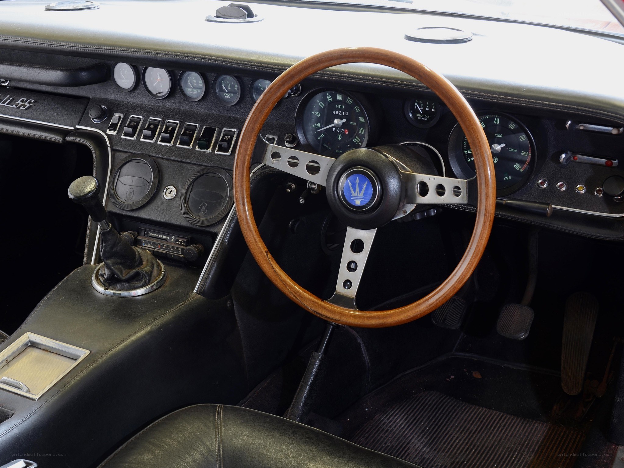 Classic car interior dashboard