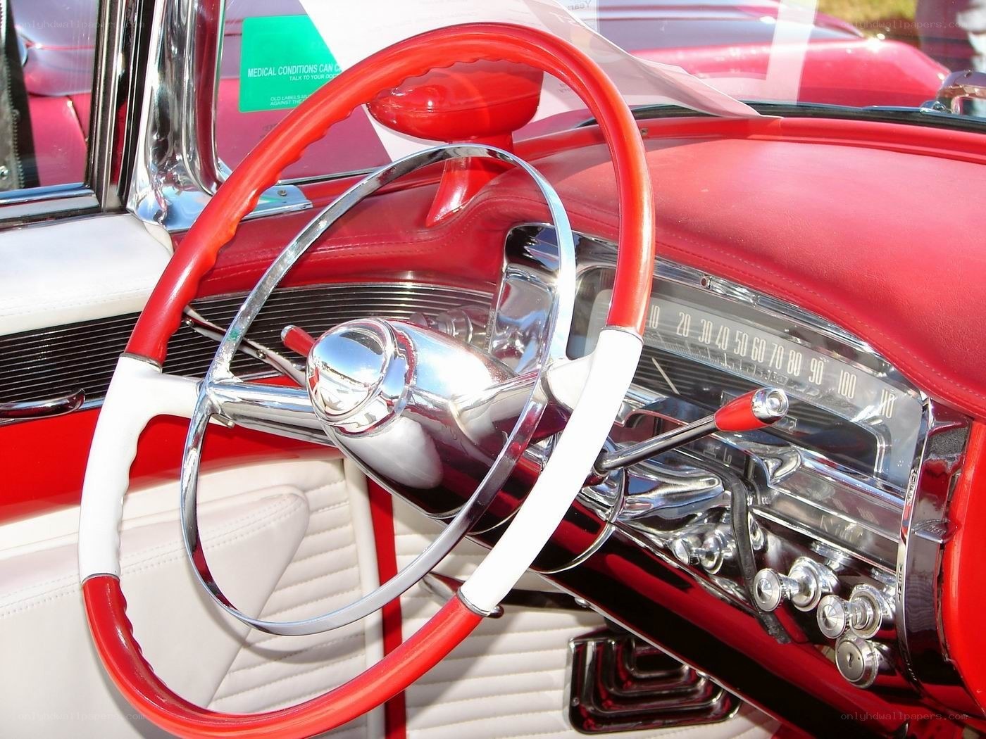Classic car interior dashboard