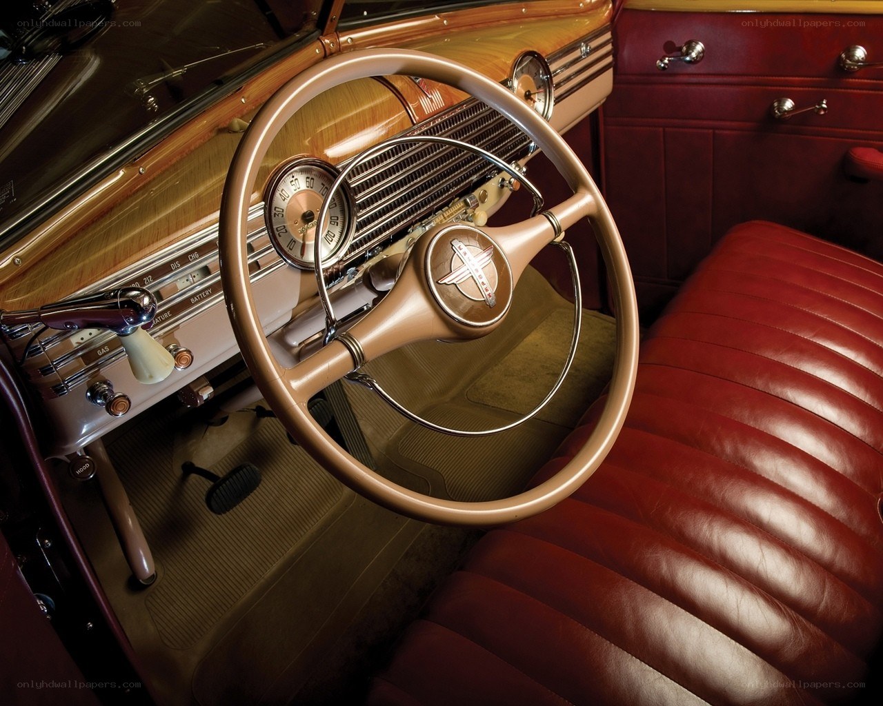 Classic car interior dashboard