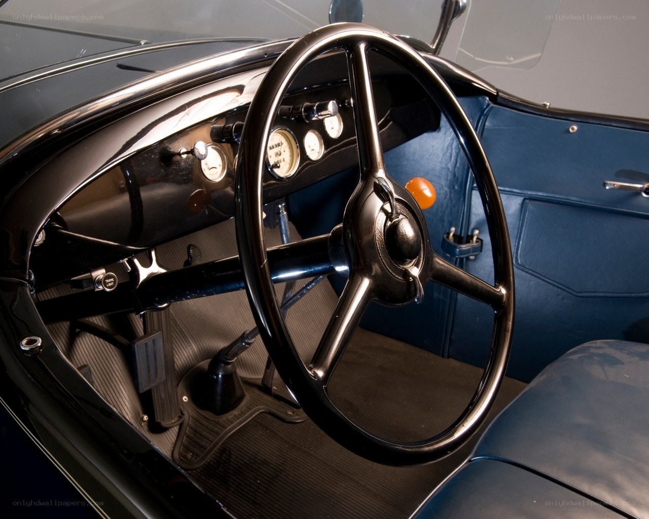Classic car interior dashboard