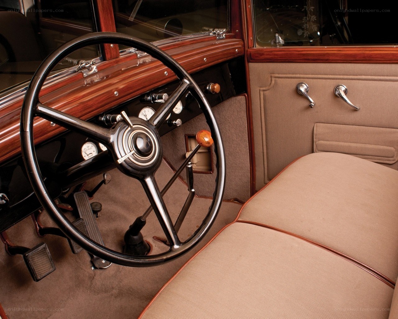 Classic car interior dashboard