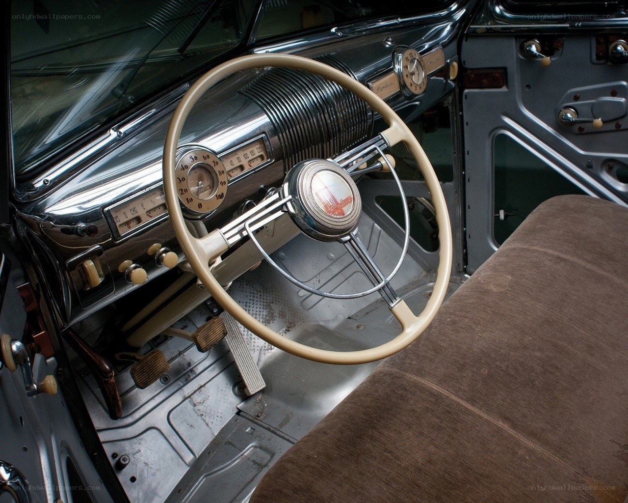 Classic car interior dashboard