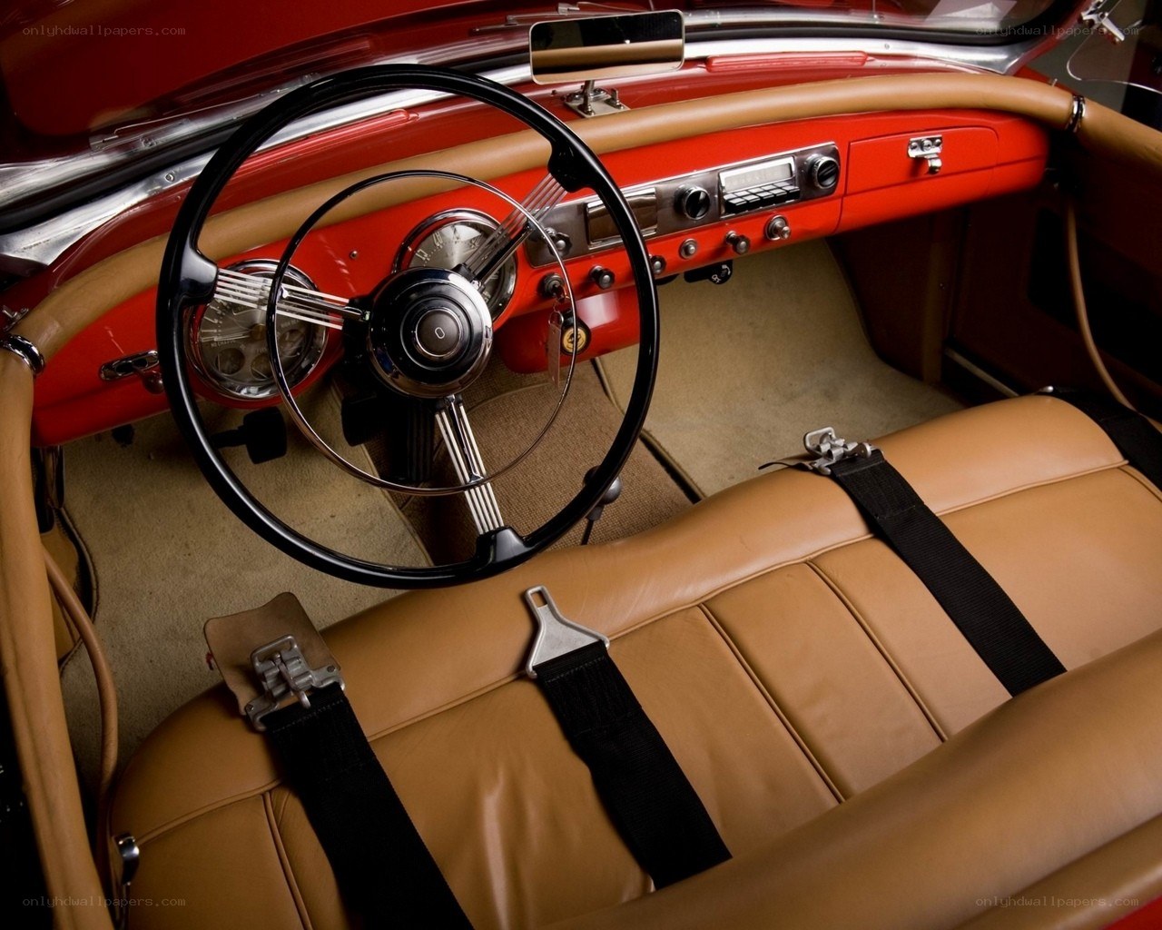 Classic car interior dashboard
