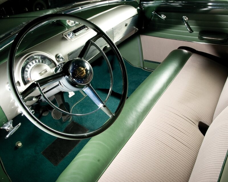 Classic Car Interior — Green, Retro