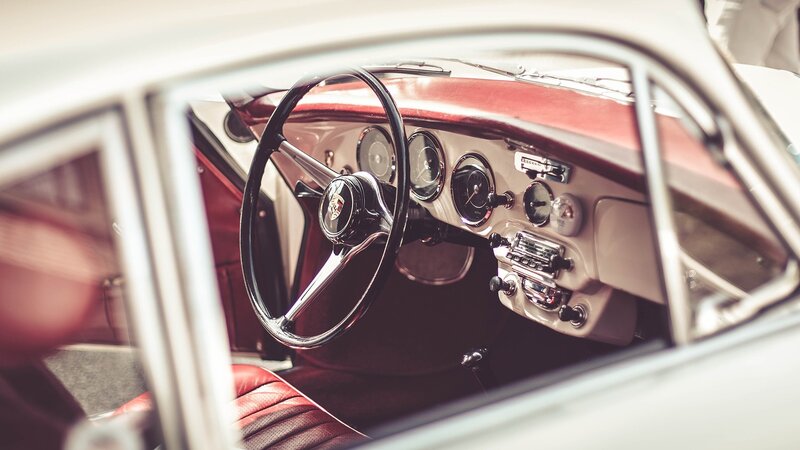 Classic Car Interior — Red, Nostalgic