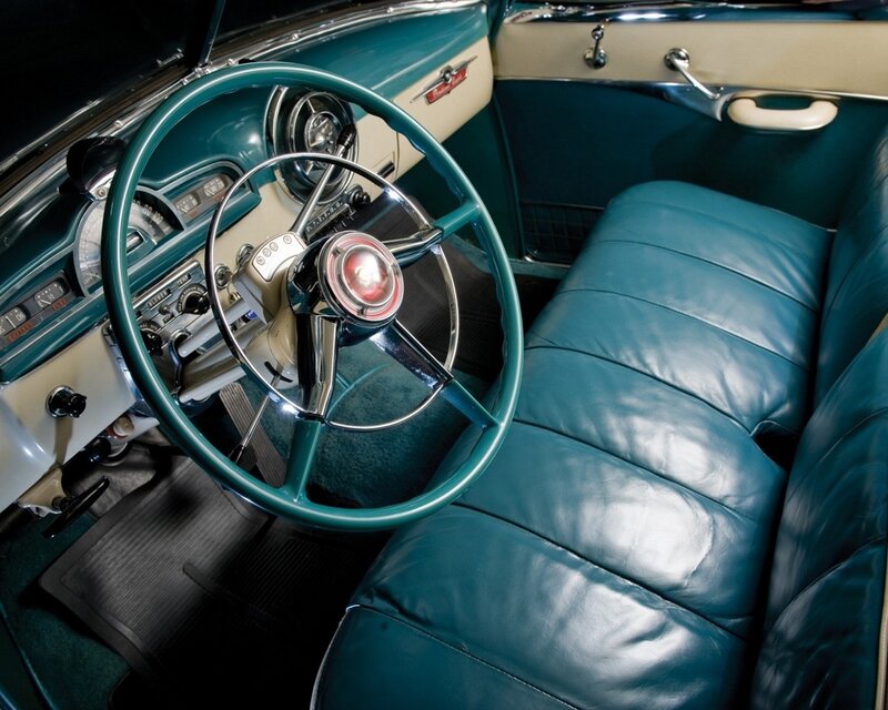 Classic Car Interior — Teal, Retro