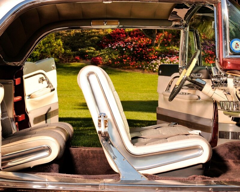 Classic Car Interior — White, Serene