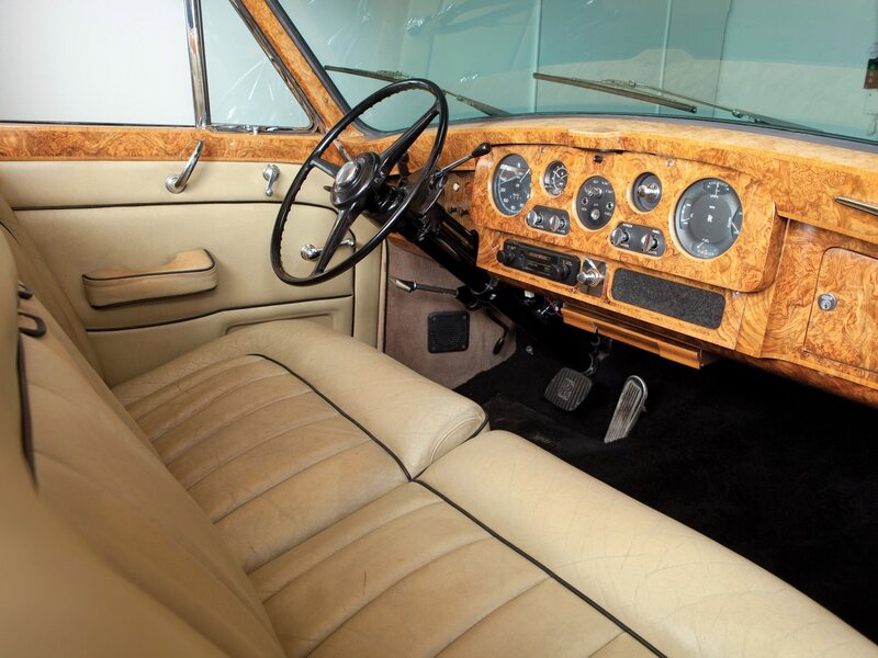 Classic car interior with wood trim